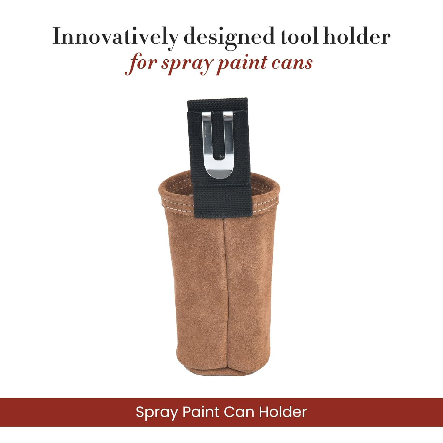 Style n Craft Spray Paint Can Holder, Heavy-Duty Suede Leather Spray Paint Can Holder, Dark Tan (88022)