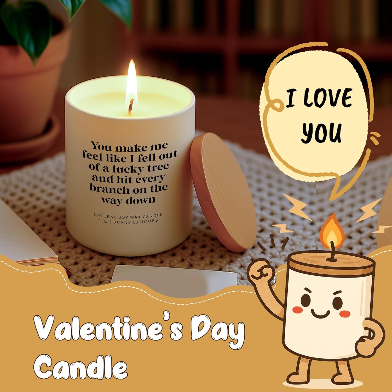 Funny Gifts For Him Her Couple Valentine’S Day Candle For Boyfriend Girlfriend Lucky Gifts For Women Men Romantic & Funny Love Candle, Appreciation Gift For Couples Birthday Anniversary Candles