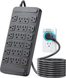 24 Outlet Surge Protector Power Strip 4000J 6FT Cord 360 Rotating Plug