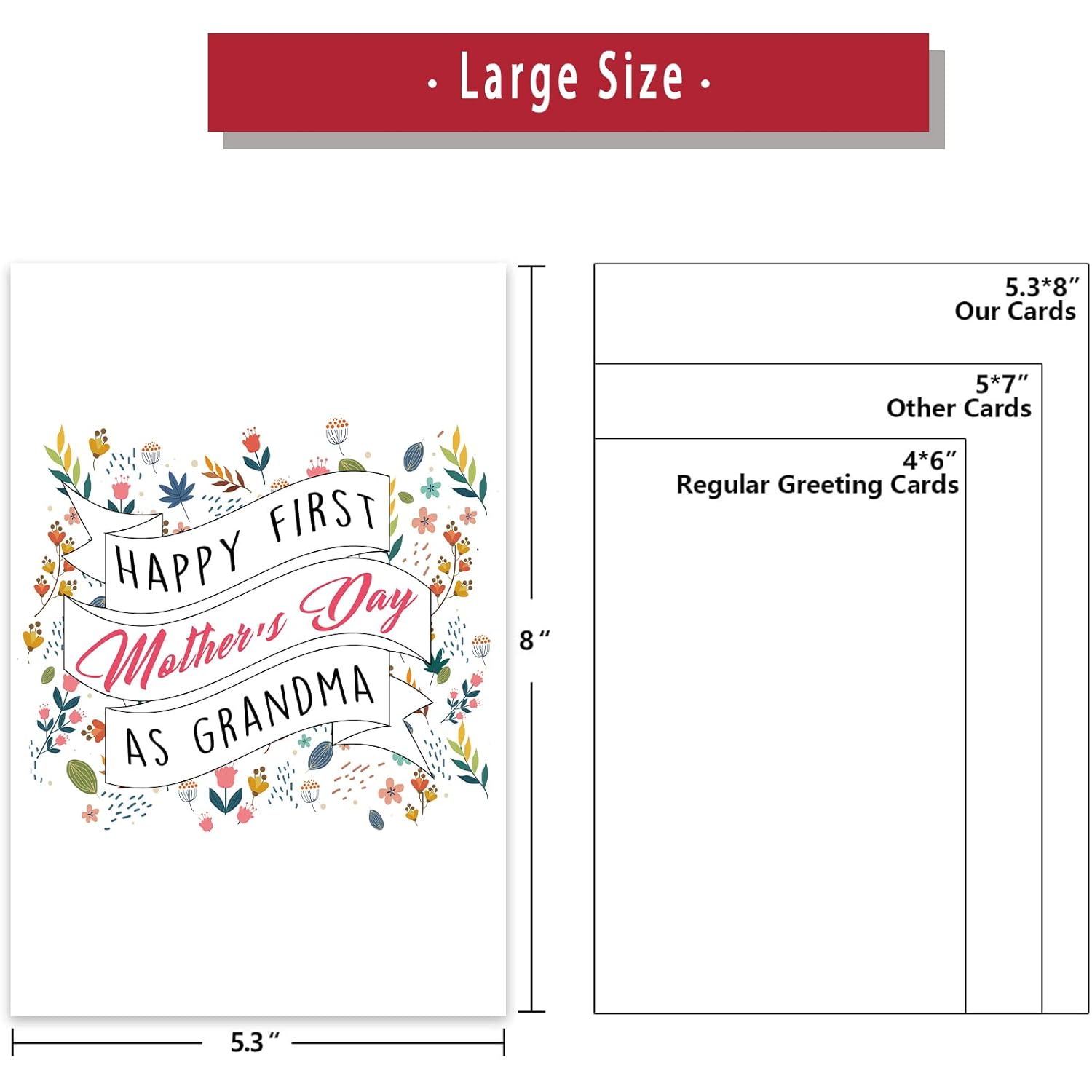 Happy First Mothers Day Card As Grandma, Perfect Granny Gifts Cards From Grandchildren, 1St Mother’S Day Card As Bubbie From Daughter Son