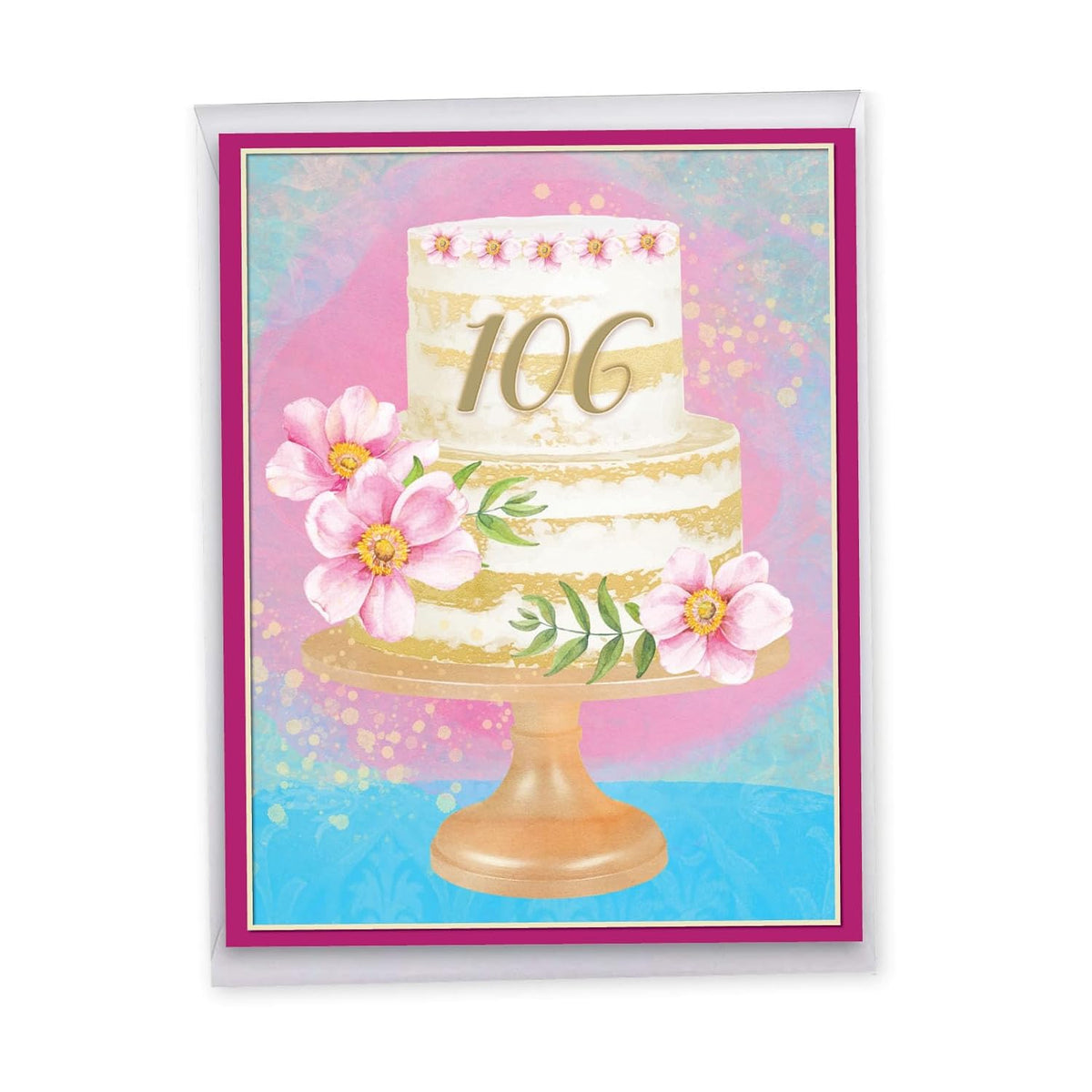 Jumbo 106Th Milestone Birthday Greeting Card From Us 8.5 X 11 Inch With Envelope (1 Pack) Big, Jumbo Number Cake 106 J10106Mbg-Us