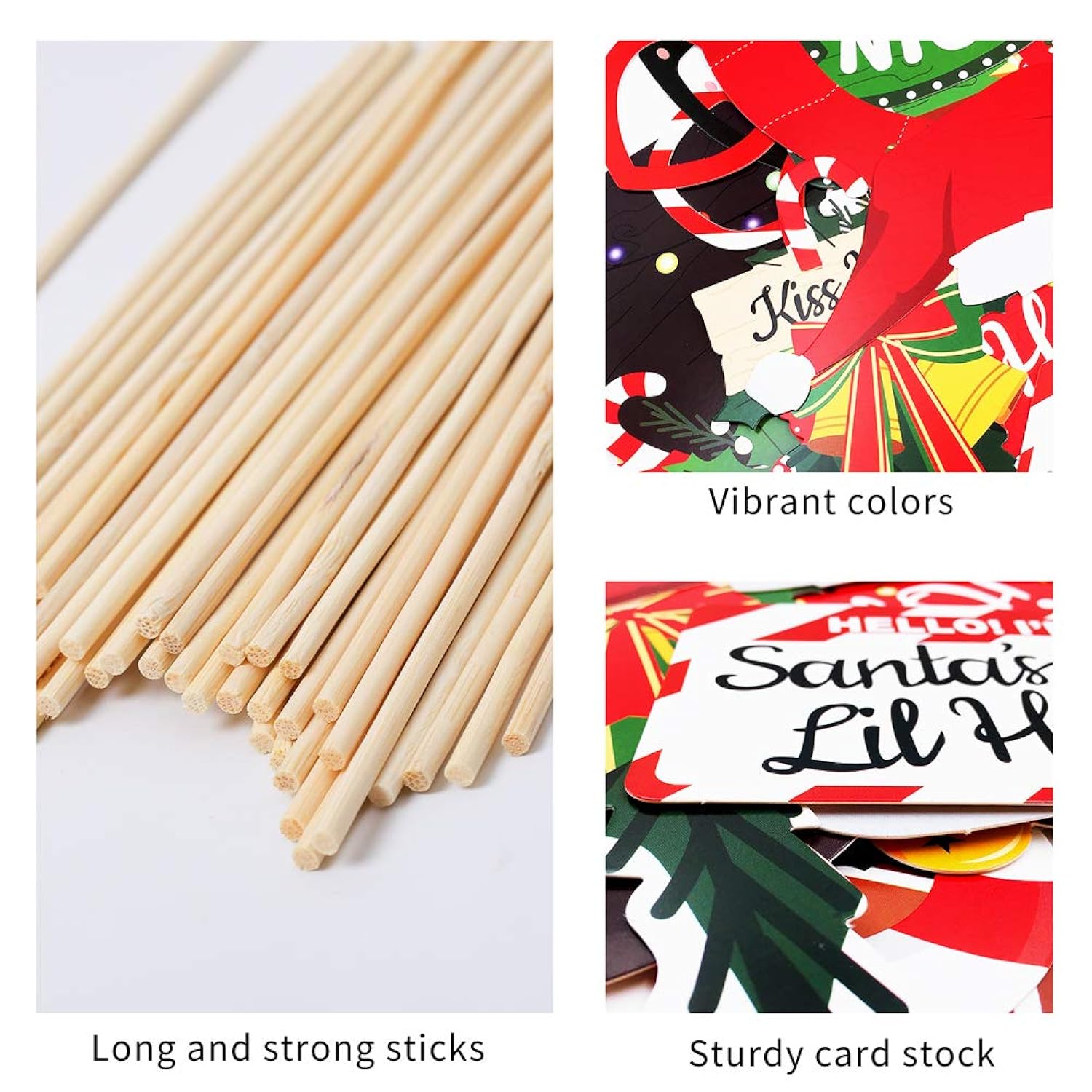 Christmas Photo Booth Props 36Pcs (Upgraded Version) - Party Supplies For July And Merry Celebrations, Red And Green Pose Sign Decorations For Kids And Adults