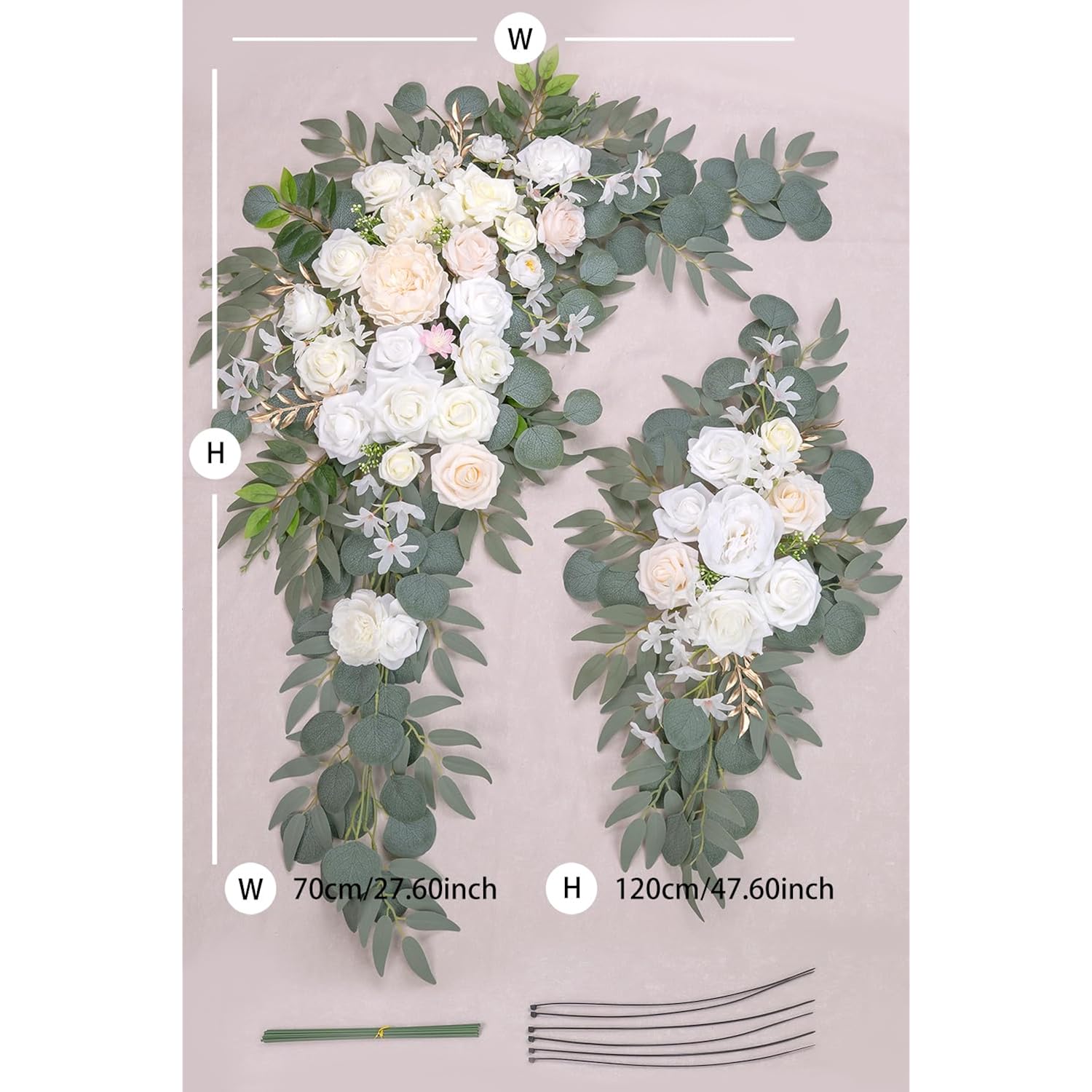 Arch Flowers (Pack Of 2) For Wedding Ceremony Arbor And Reception Backdrop Decoration Wedding Welcome Signs Floral Birthday Party Decoration