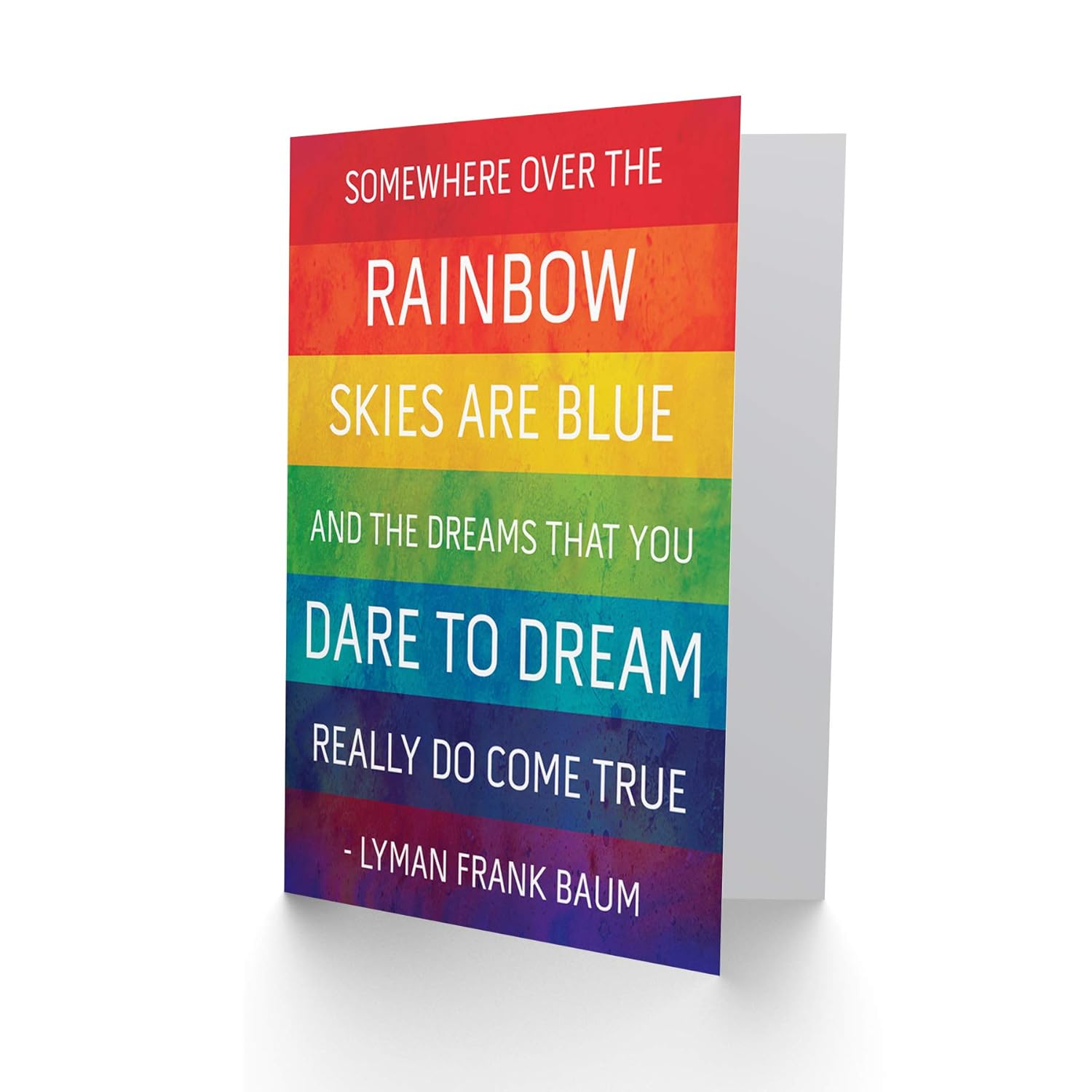 Wizard Of Oz Quote - Frank Baum - Somewhere Over The Rainbow Sealed Greeting Card Plus Envelope Blank Inside