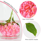 4Pcs Pink Hydrangea Artificial Flowers, 22.5In Latex Faux Real Touch Large Hydrangea Flowers With Long Stems & Leaves For Home Office Decor Wedding Party Arrangements(Pink)