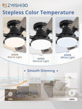 52 Inch Black Ceiling Fan with Light App & Remote Control Dimmable Flush Mount