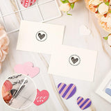 500 Pieces Clear Heart Envelope Seals, Wedding Heart Stickers, Love Stickers 1.26 Inch Round Sealing Sticker For Wedding Invitation Card Bridal Shower Christmas New Year Party Favor(Black)