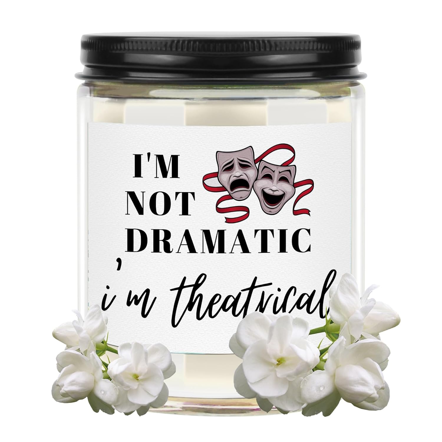 Theatre Gifts Broadway Musical 7Oz Scented Candle Comedy Tragedy Masks Jasmine Scented Candle Drama Lovers Gifts I’M Not Dramatic I’M Theatrical (Candle-I’M Theatrical)