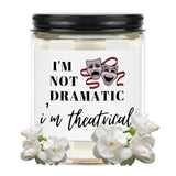 Theatre Gifts Broadway Musical 7Oz Scented Candle Comedy Tragedy Masks Jasmine Scented Candle Drama Lovers Gifts I’M Not Dramatic I’M Theatrical (Candle-I’M Theatrical)