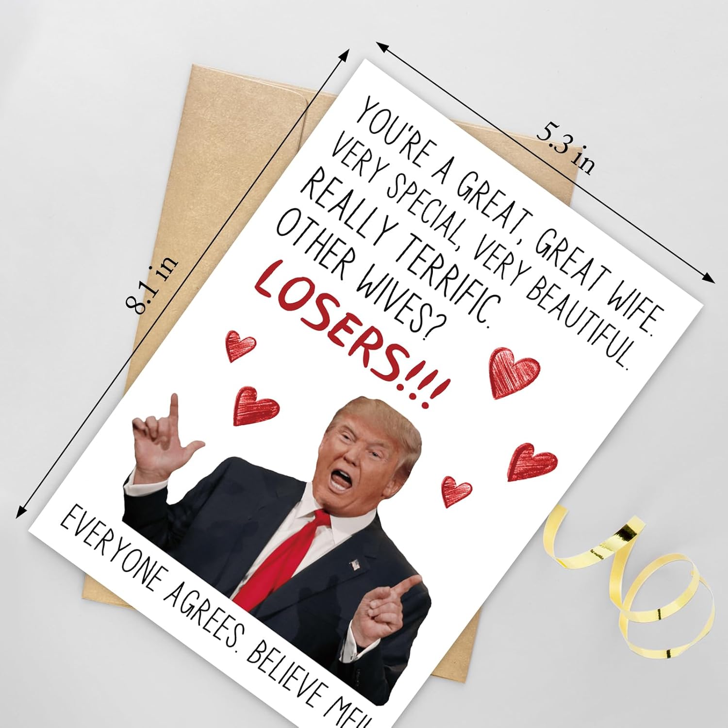 Funny Trump Anniversary Card For Wife, Trump Talking Birthday Card From Husband, Donald Trump Valentine'S Day Card For Wife, Mother'S Day Card, You Are A Great Wife Card