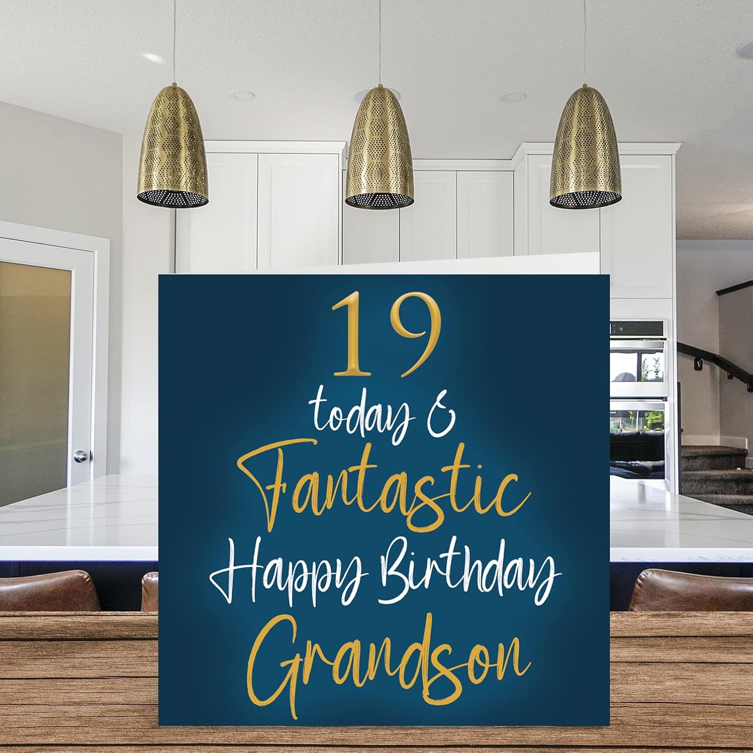 Fantastic 19Th Birthday Cards For Grandson - 19 Today & Fantastic - Happy Birthday Card For Grandson From Grandma Grandpa Grandparents, 5.7 X 5.7 Inch Birthday Greeting Cards Gift