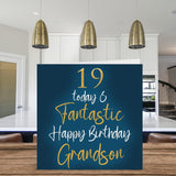 Fantastic 19Th Birthday Cards For Grandson - 19 Today & Fantastic - Happy Birthday Card For Grandson From Grandma Grandpa Grandparents, 5.7 X 5.7 Inch Birthday Greeting Cards Gift