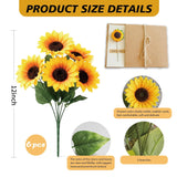 Sunflowers Artificial Flowers For Outdoor - Blank Cards, 6 Bundles Fake Flower Silk Sunflower For Wedding Patio Garden Indoor Decoration