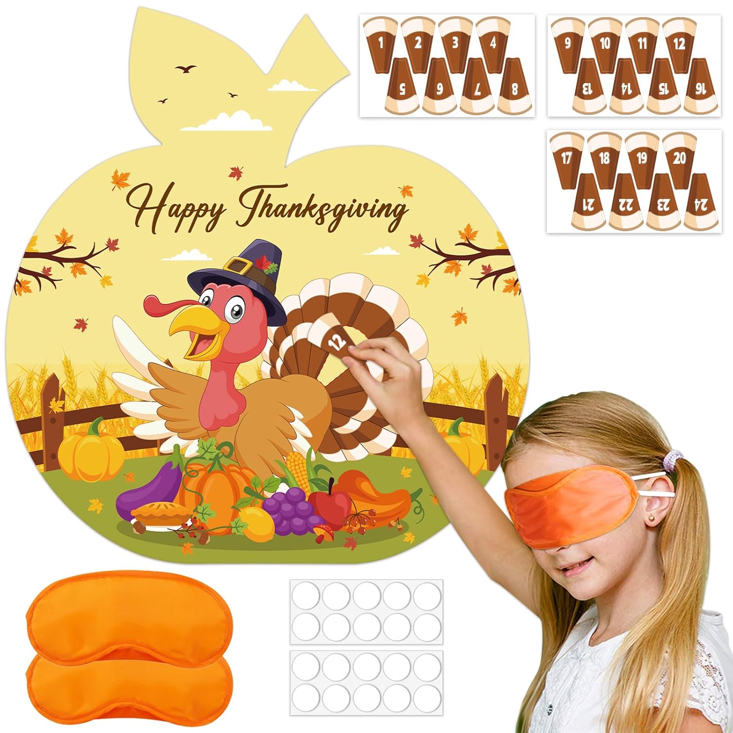 Thanksgiving Pin The Tail On Turkey Game Family Fun Thanksgiving Activity Poster Fall Thanks Giving Party Activities Favor Friendsgiving Games With 24 Turkey Tail Stickers