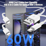 4 Pack CarPlay Charging Cable Set USB C to USB C and USB A to USB C for iPhone 17 16 15