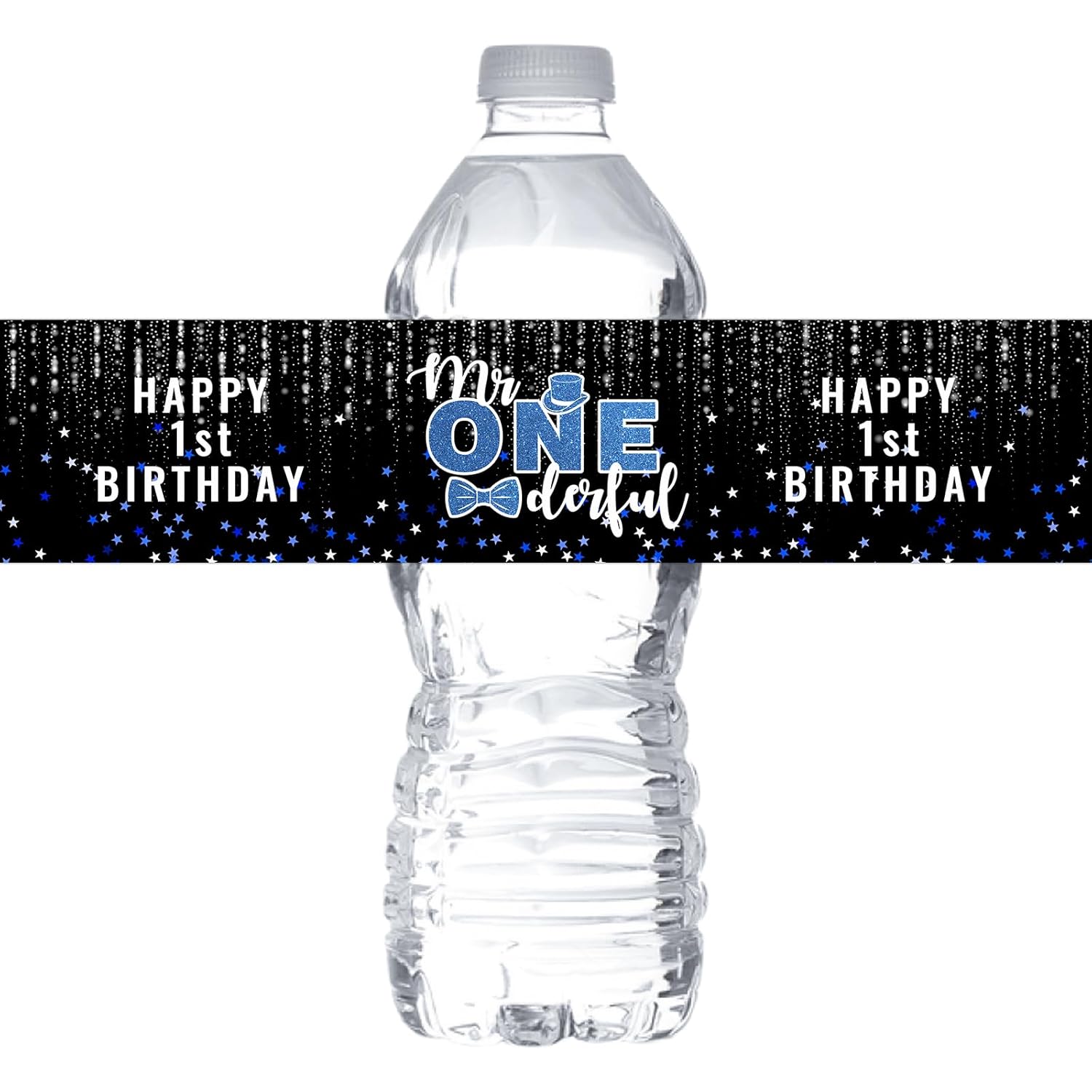Boy 1St Birthday Water Bottle Stickers - Gender Reveal Bottle Wrappers - It'S A Boy Mr Onederful Bottle Labels Supplies/Baby Shower Party Water Labels Decor Waterproof (Set Of 32)