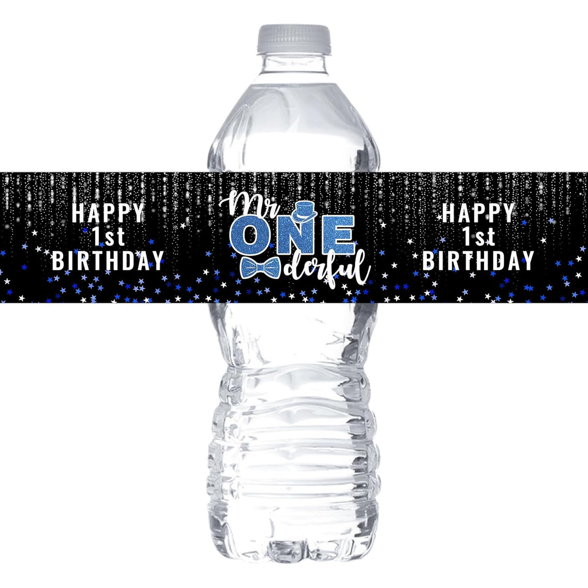 Boy 1St Birthday Water Bottle Stickers - Gender Reveal Bottle Wrappers - It'S A Boy Mr Onederful Bottle Labels Supplies/Baby Shower Party Water Labels Decor Waterproof (Set Of 32)