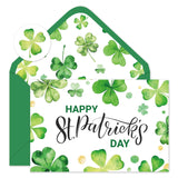 24Pcs Happy St. Patrick' S Day Cards Blank Note Cards With Envelopes Stickers Watercolor Green Shamrock Greeting Card For Irish Holiday, 4 X 6 Inch