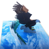 Soaring Free Eagle 3D Pop-Up Memorial Greeting Card,Father'S Day Card, For Son'S Husband'S Friend Congratulations To Retired Army And Eagle Scout Gift With Envelope And Note Card 5“ X 7”