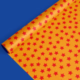 Anime Theme Wrapping Paper -Mini Roll- 17 Inch X 32.8Ft Blue Orange Star Gift Wrap Art Paper For Cartoon Animation Birthday Baby Shower Supplies