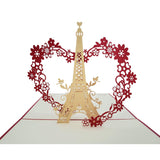 Eiffel Tower With Love Pop Up Greeting Card – Cute Card For Wife, Congrats Anniversary Card, Thinking Of You, Valentine'S Day, Paris Themed Decor, Romantic Daughter'S Engagement