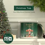 Christmas Candle, 14 Oz 3 Wicks Scented Soy Wax Candle For Home, Long Lasting Natural Jar Aromatherapy Candle Non Toxic Clean Burn, Holiday Gifts For Christmas (Green)