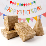 Birthday Wrapping Paper Roll, Brown And Gold Kraft Happy Birthday Wrapping Paper Jumbo Roll, Gift Wrap Paper Set For Men Women Boys Girls, 17Inch × 33Feet