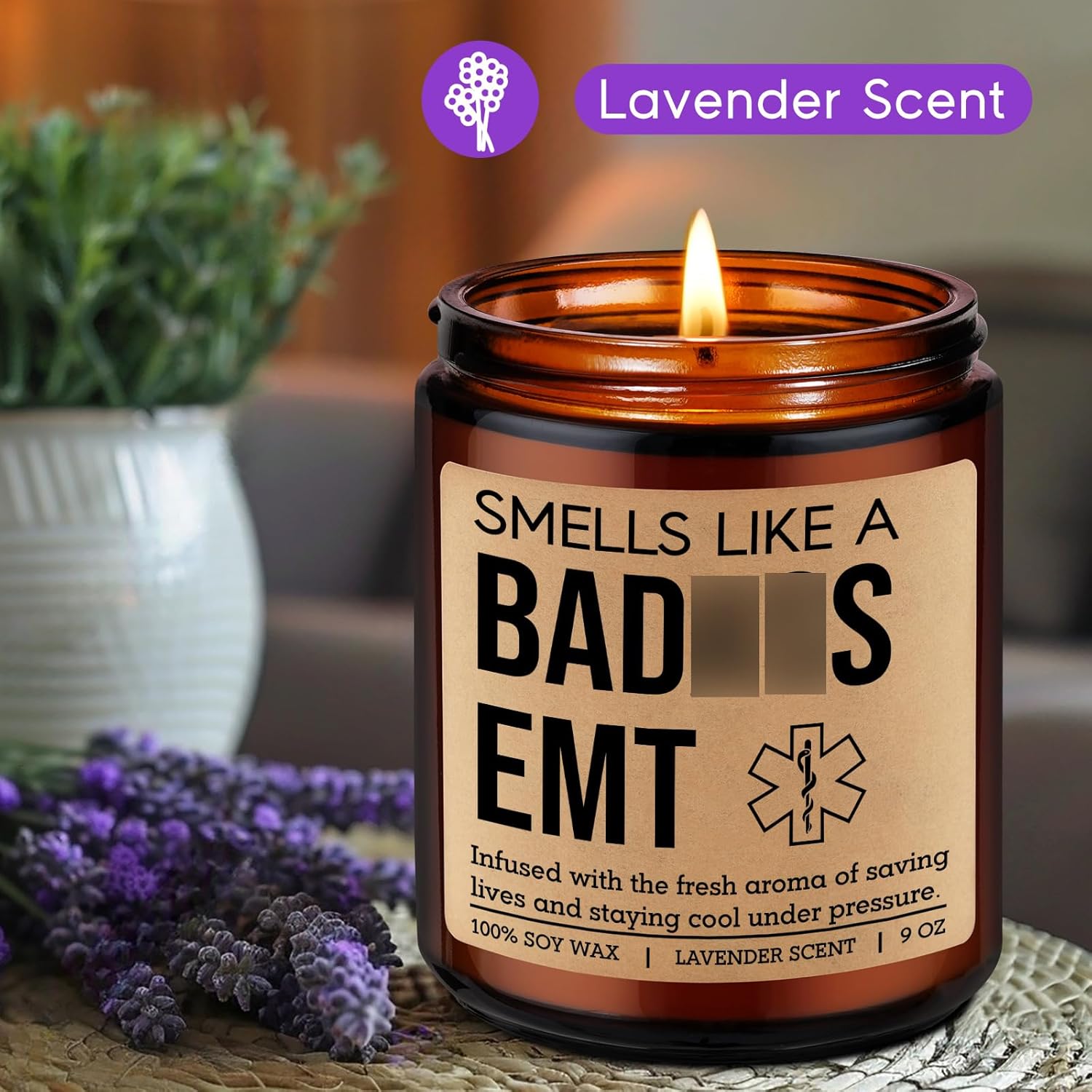 Candle, Paramedic Gifts, First Responder, Ems Gifts For Men Women - Funny Ems Week, Graduation, Birthday Presents For Emergency Medical Technician Graduates, Cool Presents For Paramedics