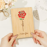 Valentines Day Card, Wood Valentines Card, Wedding Anniversary Card For Wife, Husband, Girlfriend, Boyfriend, Wooden 5Th Anniversary Present, Handmade Love Cards For Her Him