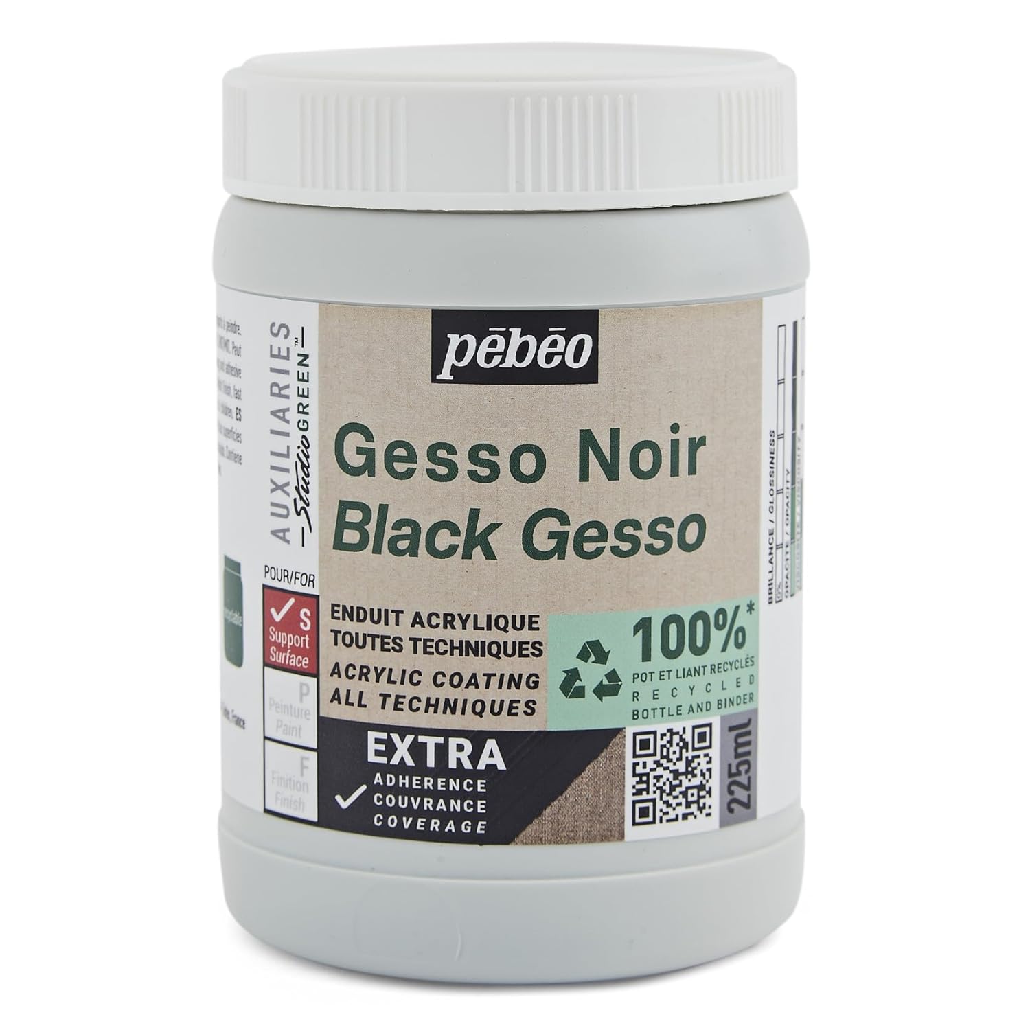 Gesso Pébéo Studio Green 225 ml Black