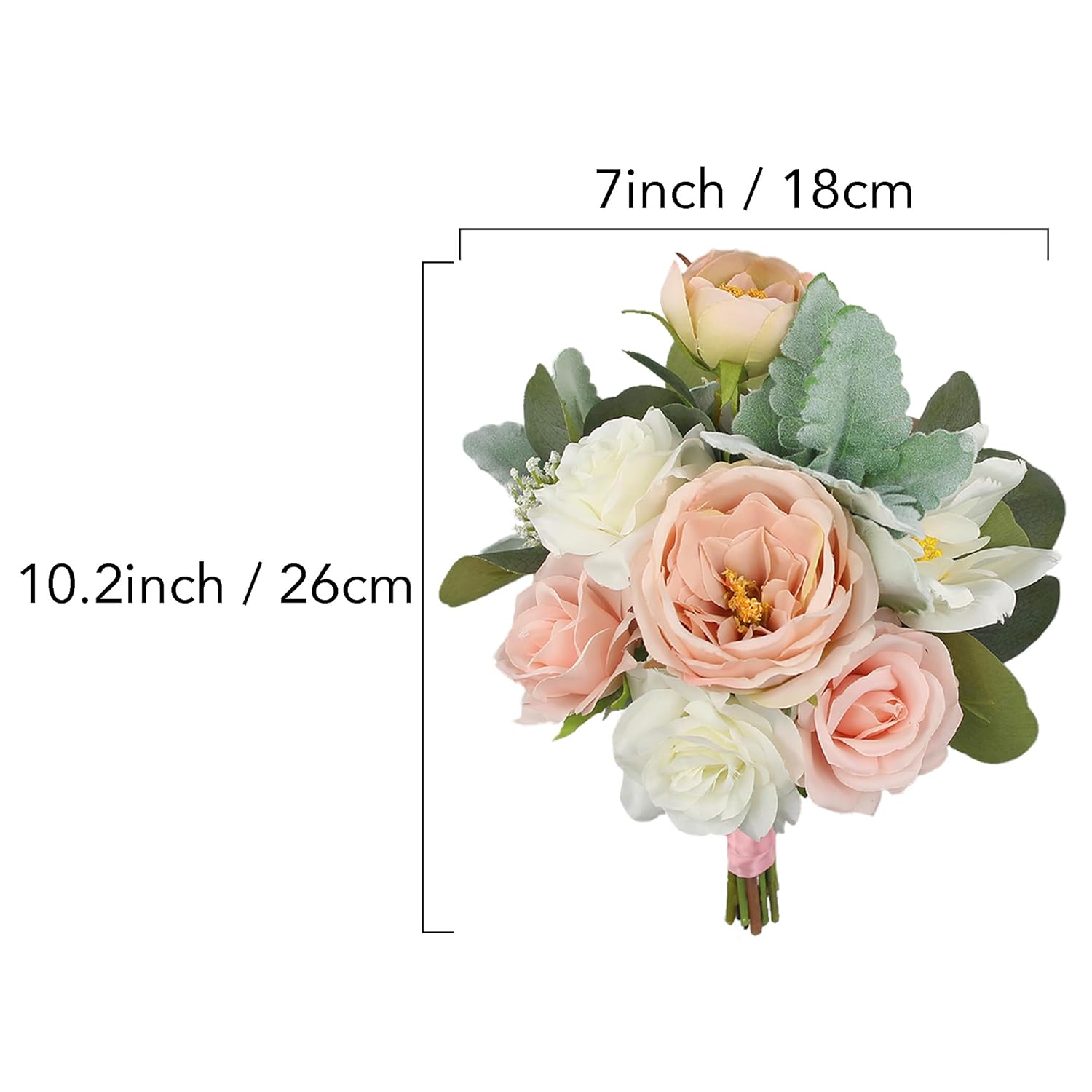 1Pc Wedding Bouquets For Bridesmaids Bride Pink Green Artificial Flowers Bridesmaids Bridal Bouquet For Wedding Prom