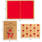 Valentines Cards With Envelopes 12 Pcs Valentines Day Cards Bulk Kraft Romantic Die Cut Design