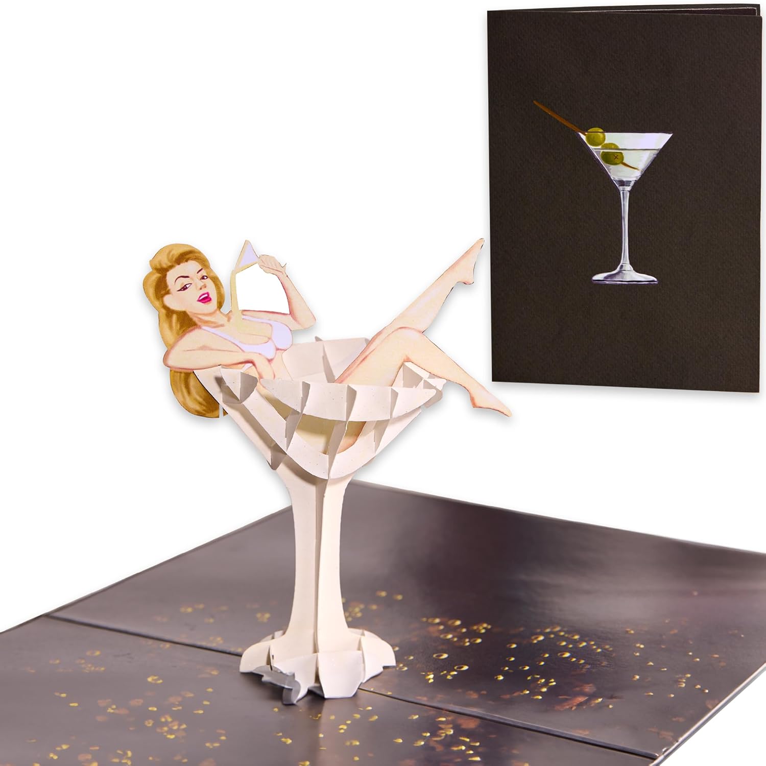 Funny Birthday Card For Women | Pop Up 3D Martini Glass | 21St Birthday Cards For Her, Girlfriend | Retirement Card For Mom | 30Th Birthday Card For Sister | Promotion Cards For Boss, Friend