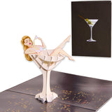 Funny Birthday Card For Women | Pop Up 3D Martini Glass | 21St Birthday Cards For Her, Girlfriend | Retirement Card For Mom | 30Th Birthday Card For Sister | Promotion Cards For Boss, Friend