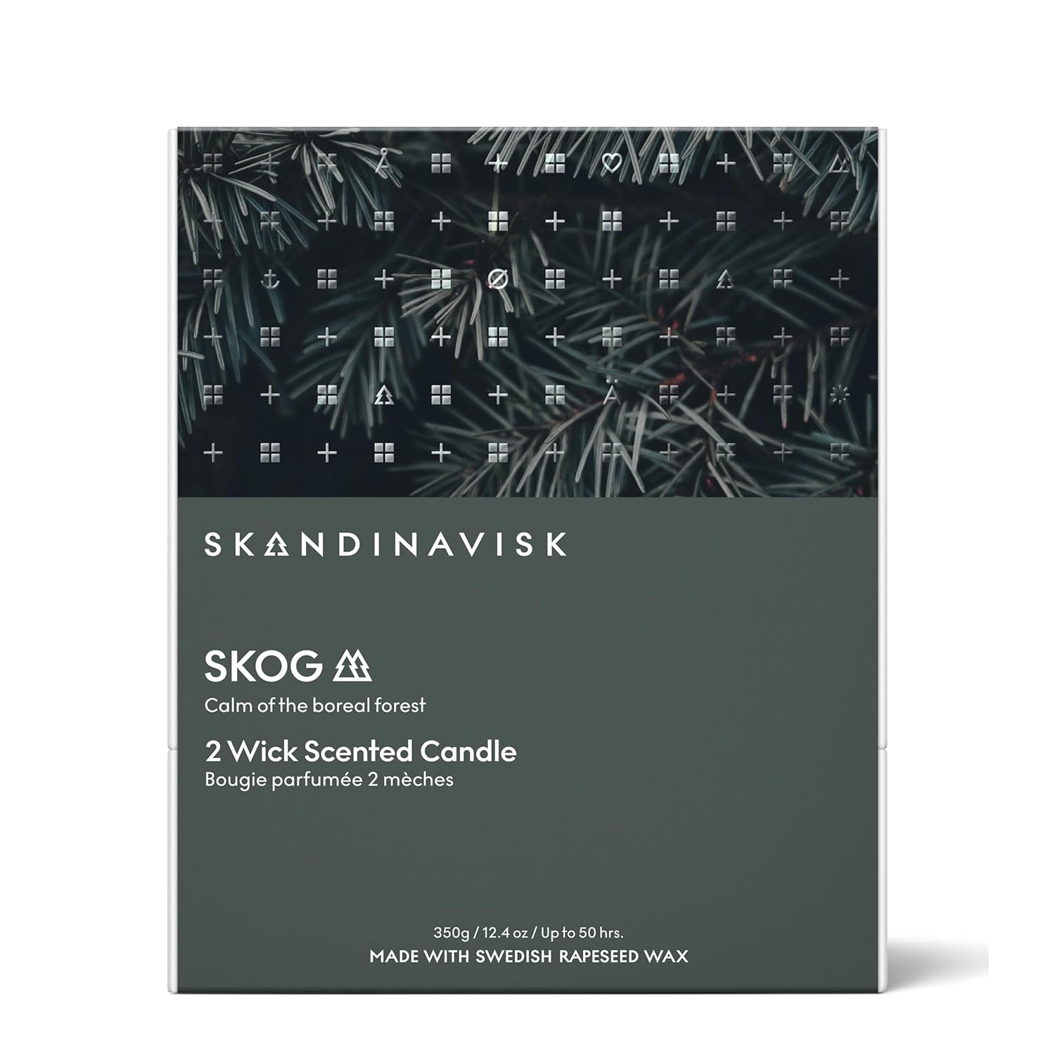 Skog 'Forest' Scented Candle With 2 Wicks, Special Edition, Scent Notes: Pine Needles And Fir Cones, Birch Sap And Lily Of The Valley, Vegan Formula, 12.3 Oz.