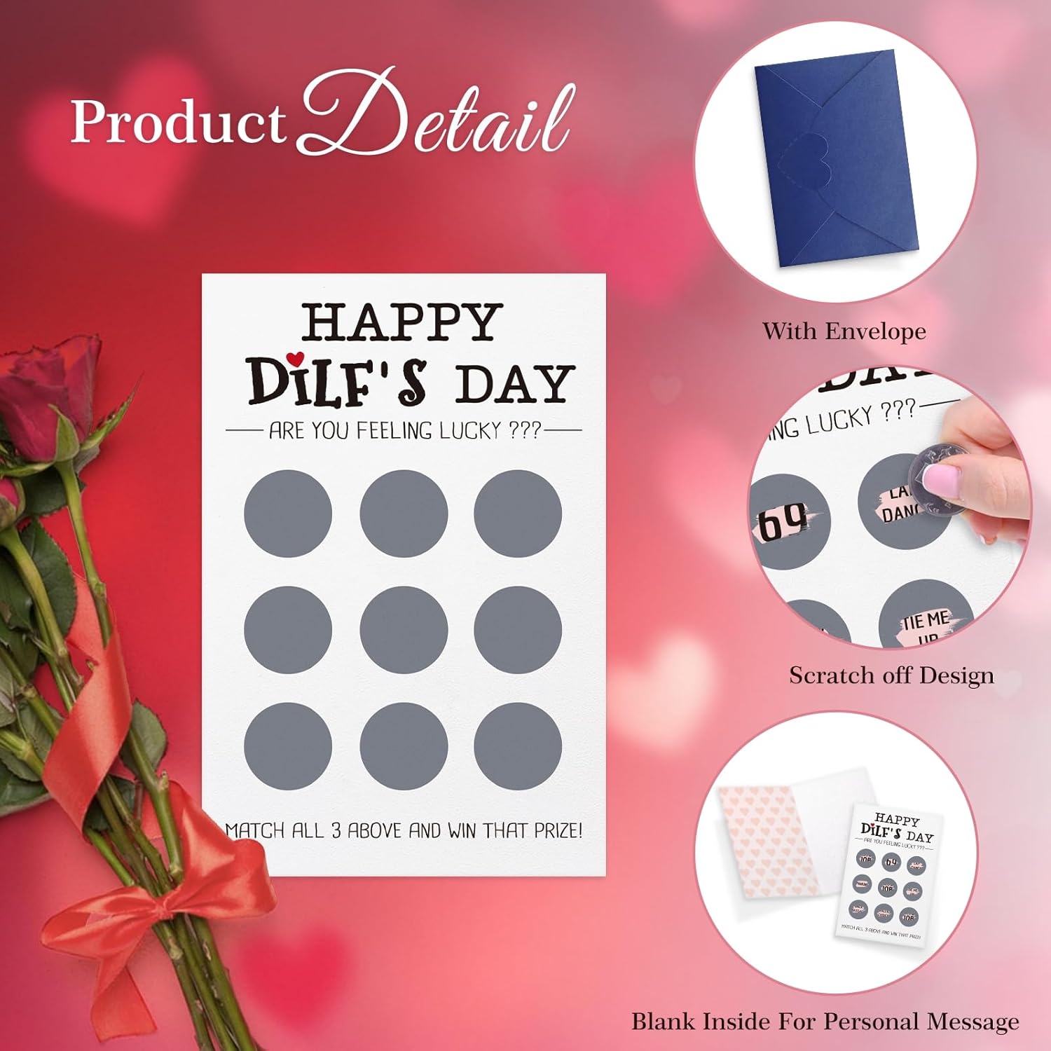 Funny Fathers Day Card For Husband Boyfriend Fiance 4X6 Rude Naughty Romantic Interactive Happy Dilf Scratch Off Fathers Day Gift Greeting Card With Envelope From Wife Girlfriend Fiancee