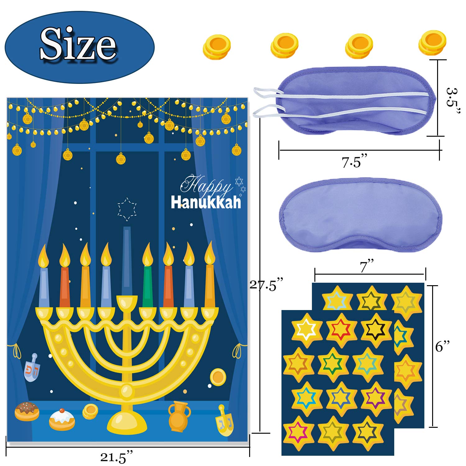 Hanukkah Games: Pin The Star On The Menorah & Chanukah Party Decorations