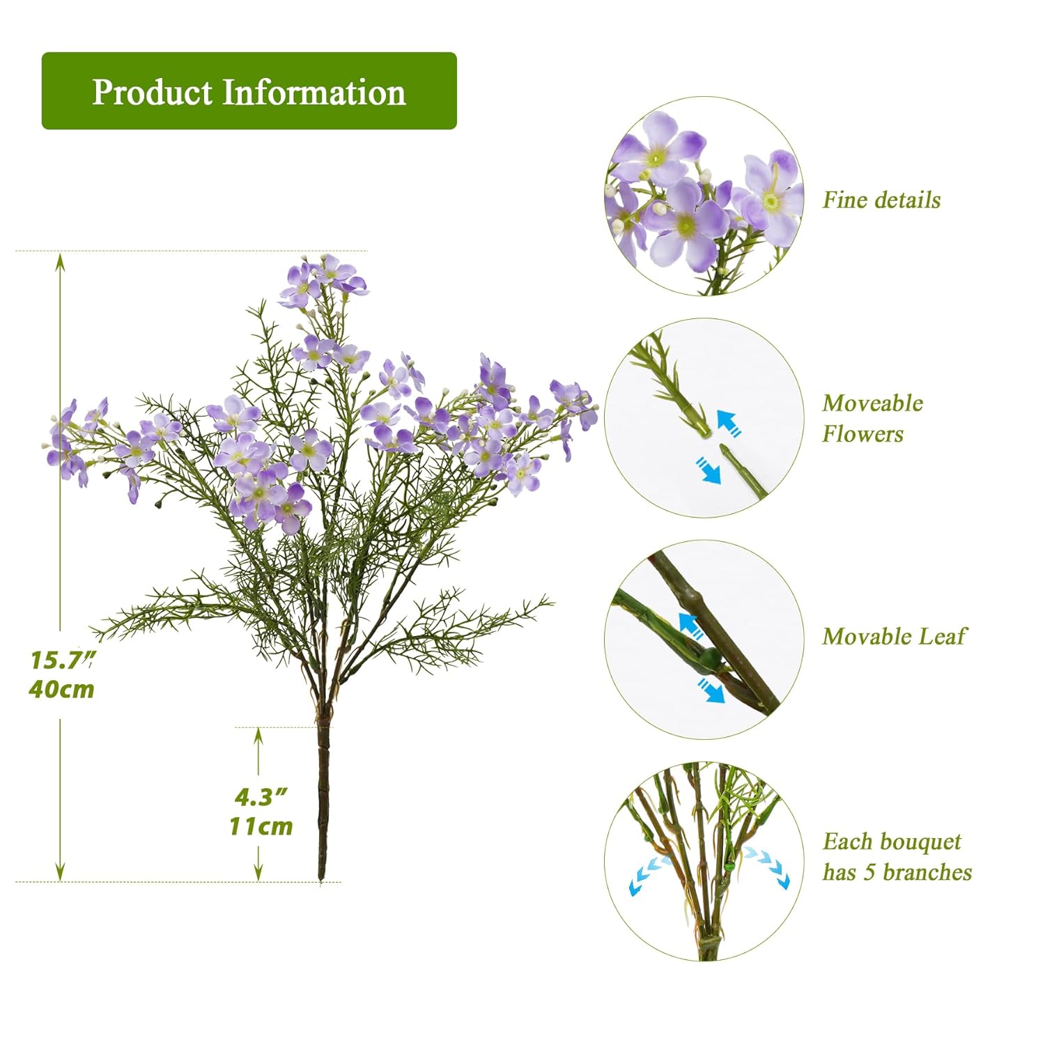 Spring Decorations For Home Fake Flowers Hydrangea Artificial Plants Indoor Mantle Decor Plastic Flowers Artificial Plants Outdoor Garden Decor Hanging Plants 6Pcs?Purple? Flowers