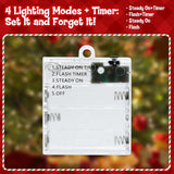 Christmas String Lights, Christmas Tree Santa Claus Snowflake Lights With Timer Twinkling Indoor Battery Operated 9.8Ft