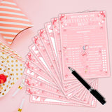 Who Knows The Birthday Girl Best, Pink Birthday Party Games For Girls, Birthday Party Games, Party Activity And Idea For The Card Game - 20 Game Cards