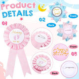 63 Pcs Gender Reveal Pins Set Including 60 Team Boy Or Girl Pins 2 Daddy And Mommy To Be Badge And 1 Keeper Of The Gender Badge And For Reveal Game Party Decorations Creative Party Favors