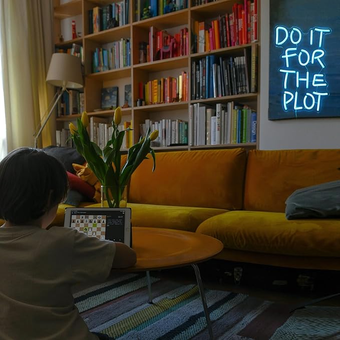 Do It For The Plot Neon Sign Ice Blue LED Dimmable USB Wall Light for Bedroom Office Party Decor