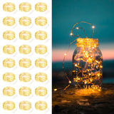 24 Pack Fairy Lights Battery Operated String Lights 7 Feet 20 Led Waterproof Christmas Lights Silver Wire Firefly Starry