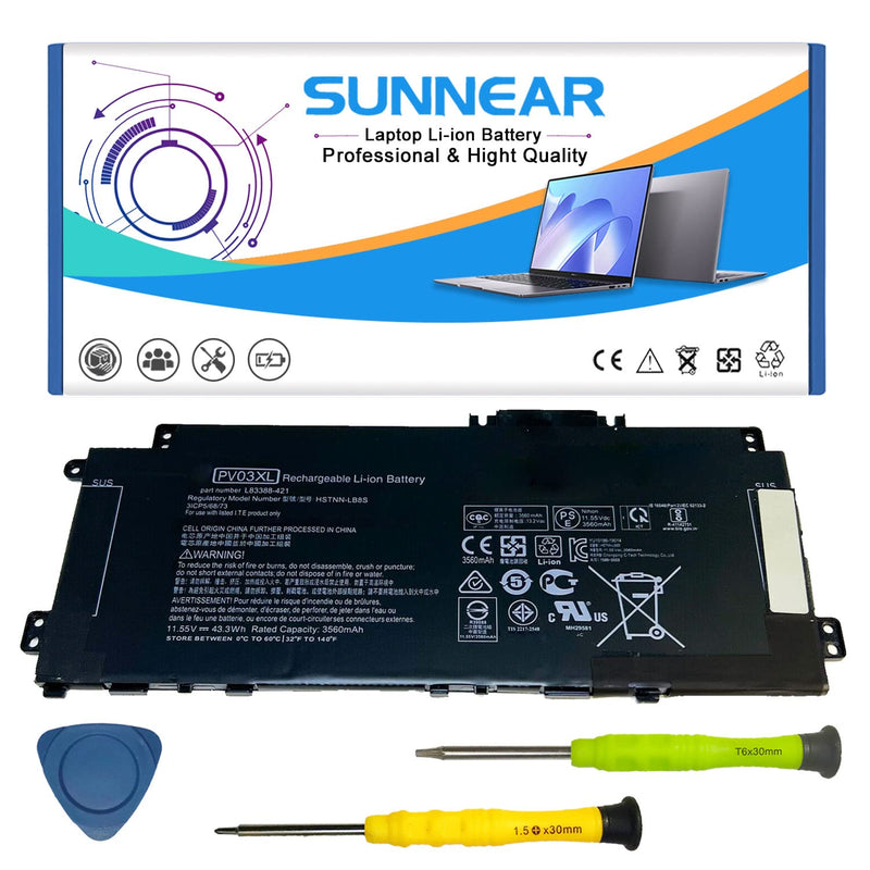 Pv03Xl Laptop Battery Replacement For Hp Hstnn-Lb8S L83388-421 Series Notebook