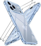 3 in 1 Case for iPhone 18 Pro Max 6.9 Inch Clear Blue Transparent Protective Cover