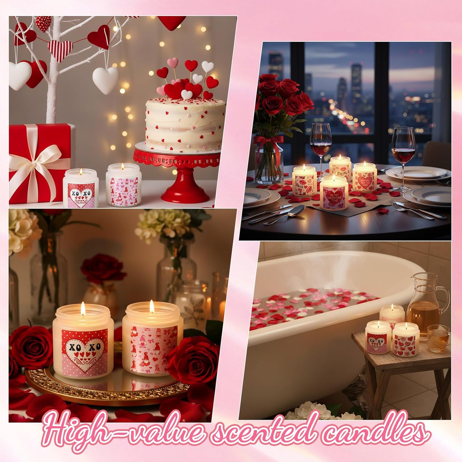 6 Packs Valentine'S Day Scented Candle Gifts For Her Girlfriend Wife Long Lasting Burning Aromatherapy Soy Wax Jar Candle 2.8Oz Romantic Valentine Gift For Women Men Husband Boyfriend