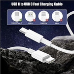 3-Pack 60W USB C to C Cable [3.3FT+6.6FT+10FT] Fast Charging for iPhone/Samsung