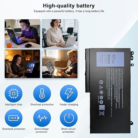 NGGX5 11.4V 47Wh Replacement Laptop Battery for Dell Latitude E5270 E5470 E5570 and Precision M3510