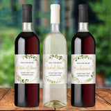 Bridesmaid Proposal Wine Bottle Label Gift, Greenery, Set Of 8