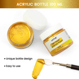 Acrylic Paint Metallic Gold, 100Ml Gold Leaf Paint For Art Painting, Hand-Crafts, Non-Toxic, Non-Fading Gold Paints Ideal For Canvas, Wood, Fabric, Ceramic, Stone Craft Supplies